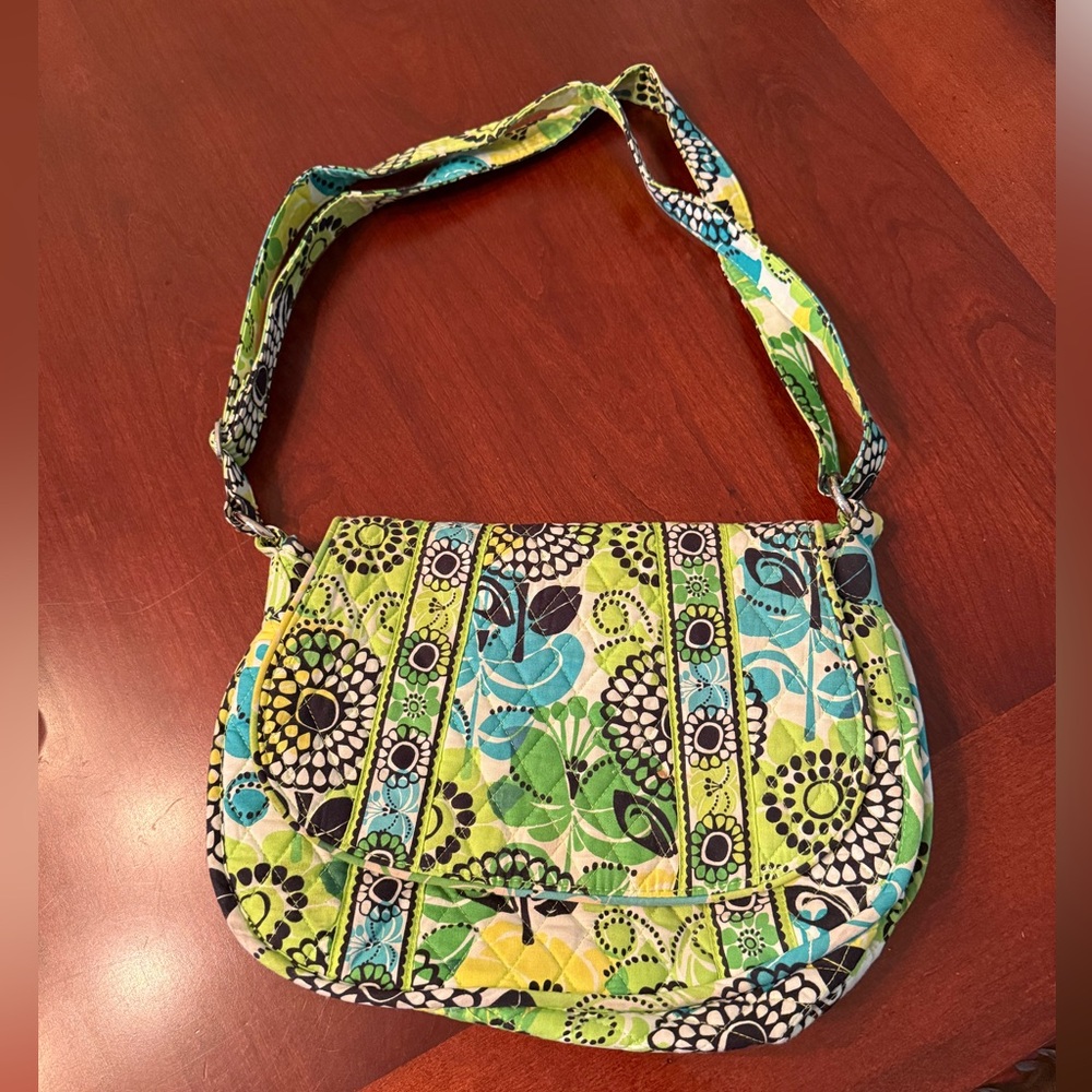 Vera Bradley Green/Teal Vibrant Floral Shoulder Bag